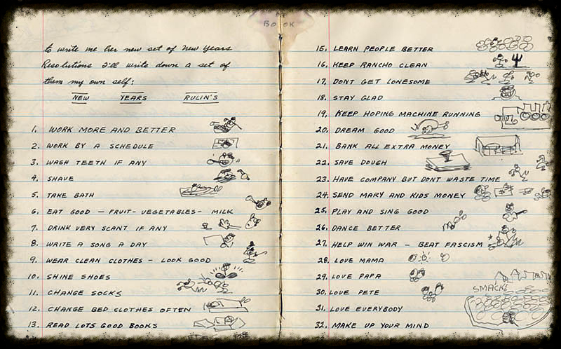Woody Guthrie’s New Year’s Rulin’s
